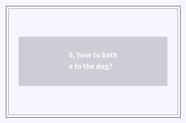 6, how to bathe to the dog?