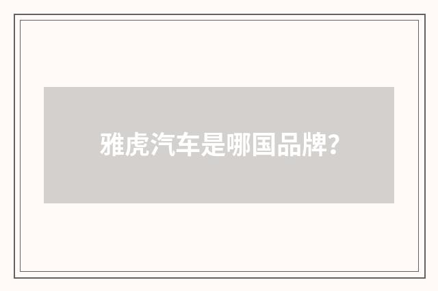 雅虎汽车是哪国品牌？