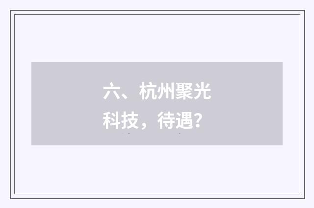 六、杭州聚光科技,待遇?