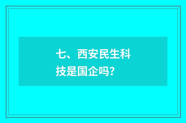 七、西安民生科技是国企吗?