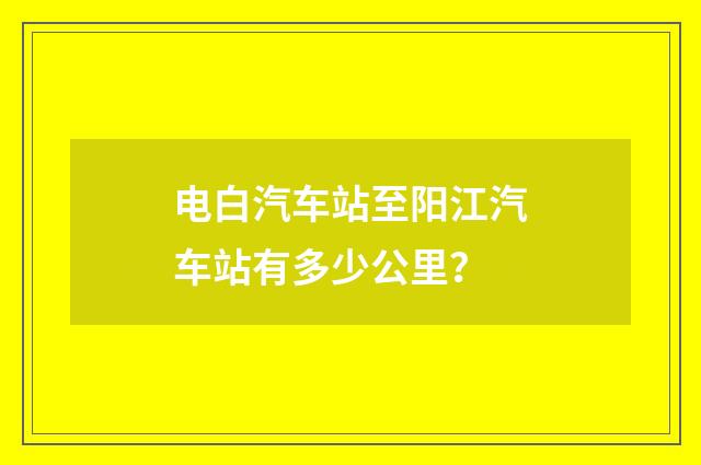 电白汽车站至阳江汽车站有多少公里?