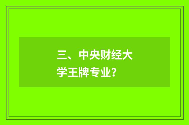 三、中央财经大学王牌专业?