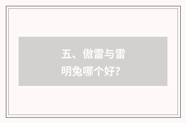 五、傲雷与雷明兔哪个好?