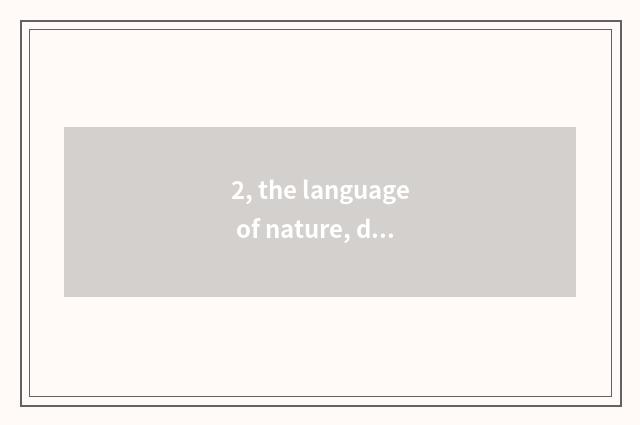 2, the language of nature, does the sentence admire analyse?