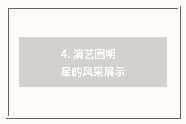 4. 演艺圈明星的风采展示