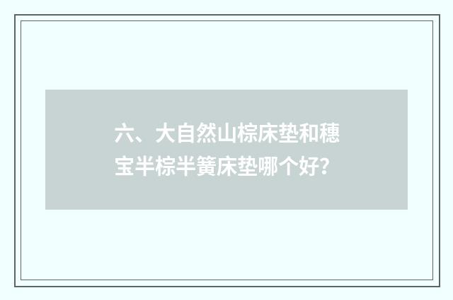 六、大自然山棕床垫和穗宝半棕半簧床垫哪个好？