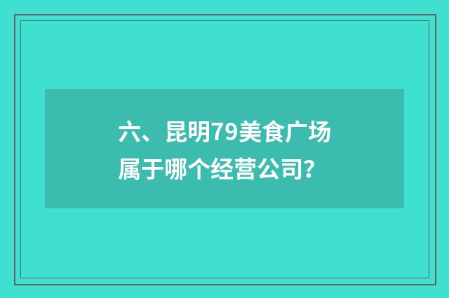 六、昆明79美食广场属于哪个经营公司？