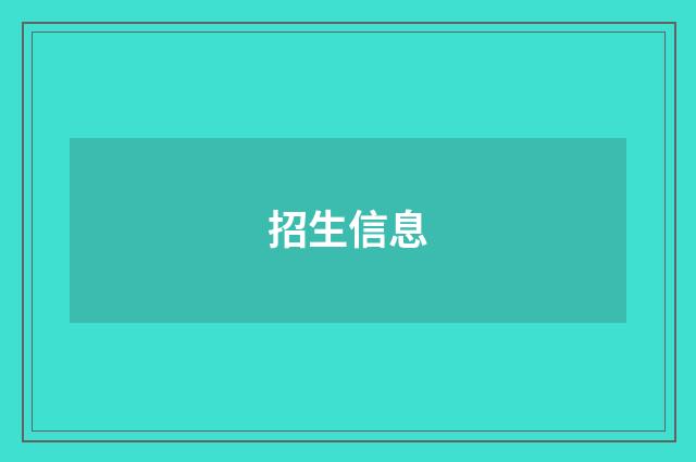 招生信息