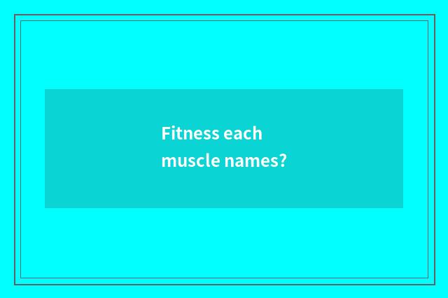 Fitness each muscle names?