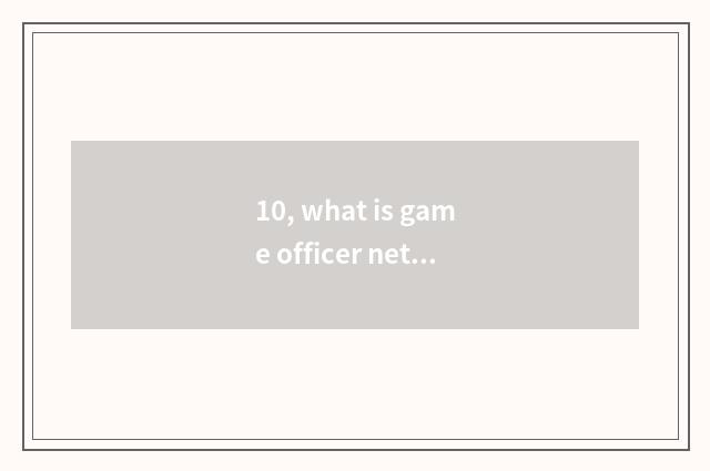 10, what is game officer net?