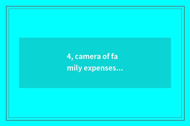 4, camera of family expenses number what sign is good?