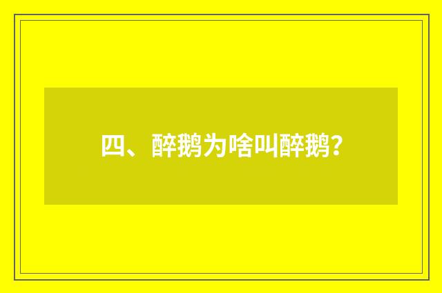 四、醉鹅为啥叫醉鹅？