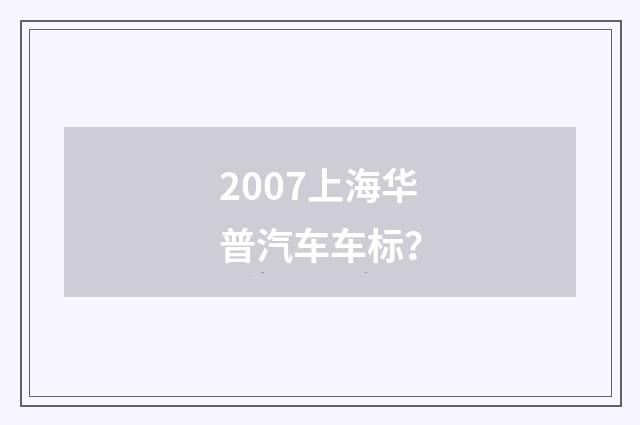 2007上海华普汽车车标？