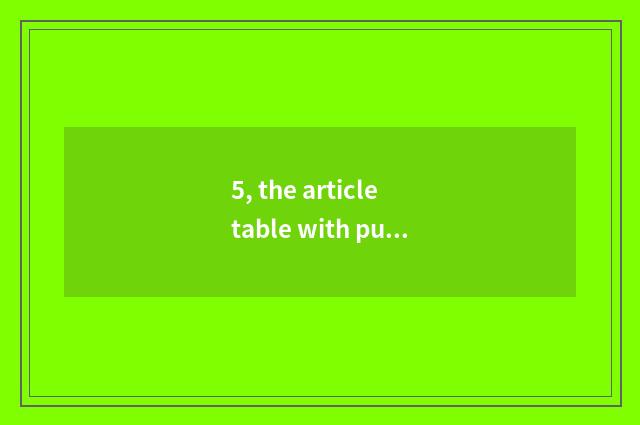 5, the article table with pure and fresh and natural air?