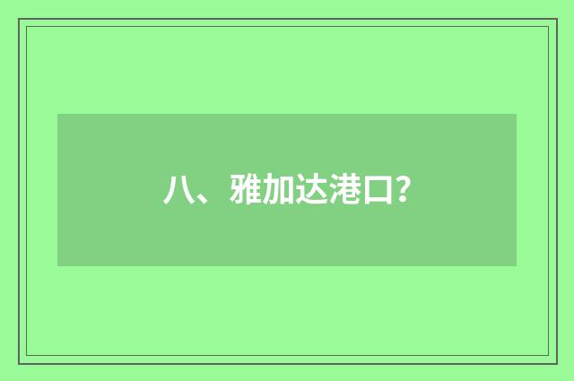 八、雅加达港口?