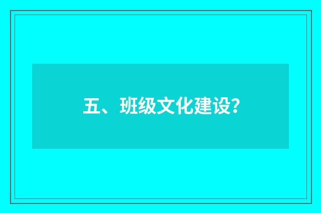 五、班级文化建设？
