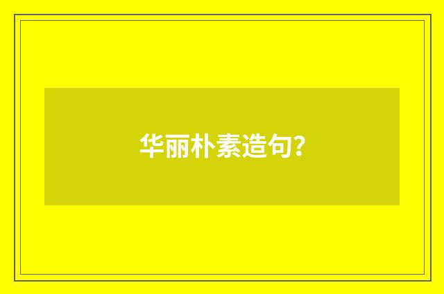 华丽朴素造句？