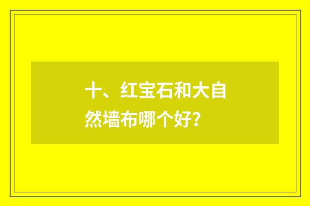 十、红宝石和大自然墙布哪个好？