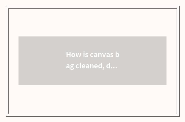 How is canvas bag cleaned, does canvas wrap the methodological skill that clean?