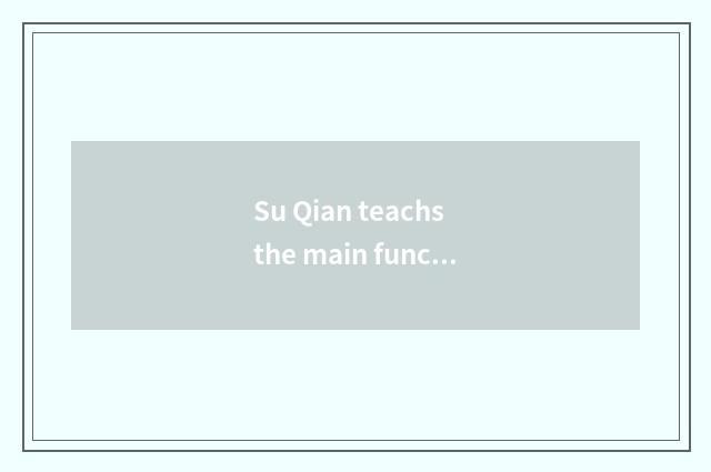 Su Qian teachs the main function of the net