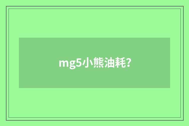 mg5小熊油耗？