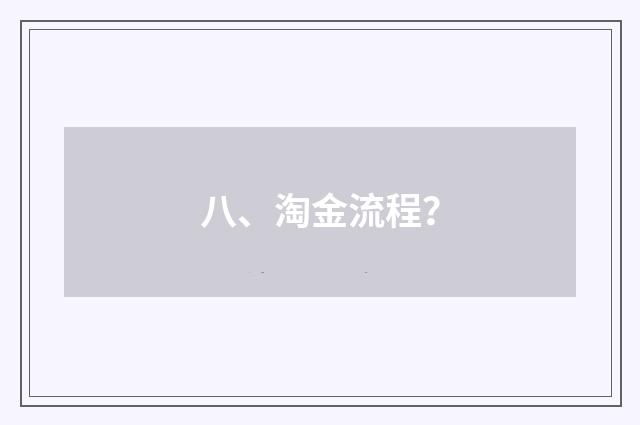 八、淘金流程?