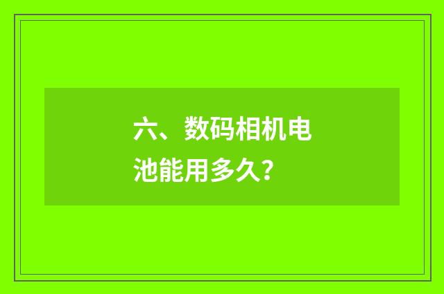 六、数码相机电池能用多久?