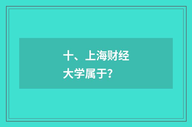 十、上海财经大学属于？