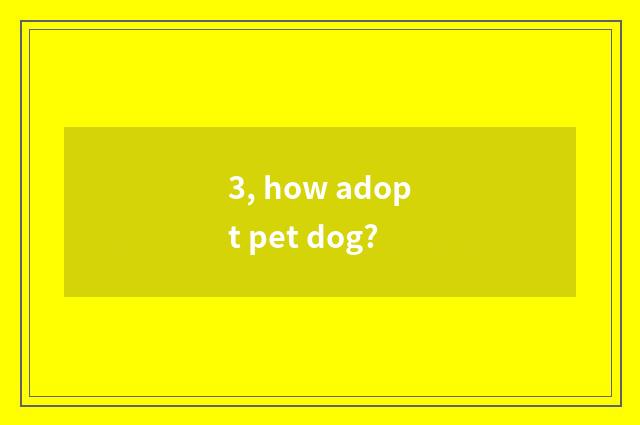 3, how adopt pet dog?