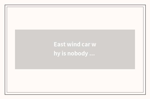 East wind car why is nobody bought?
