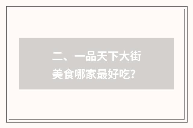 二、一品天下大街美食哪家最好吃?
