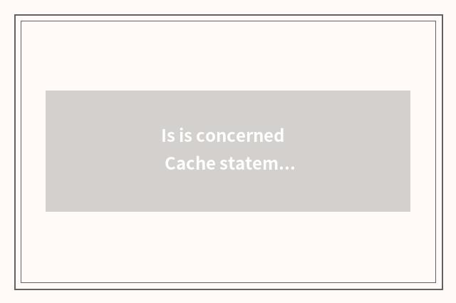 Is is concerned Cache statement correct?