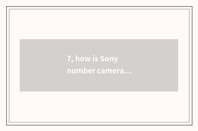 7, how is Sony number camera set when setting, take a picture?