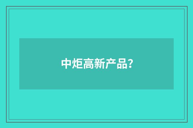 中炬高新产品？