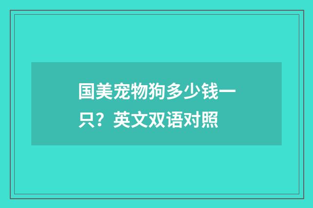 国美宠物狗多少钱一只?英文双语对照