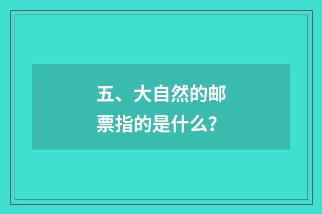 五、大自然的邮票指的是什么？
