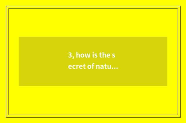 3, how is the secret of nature terminal?
