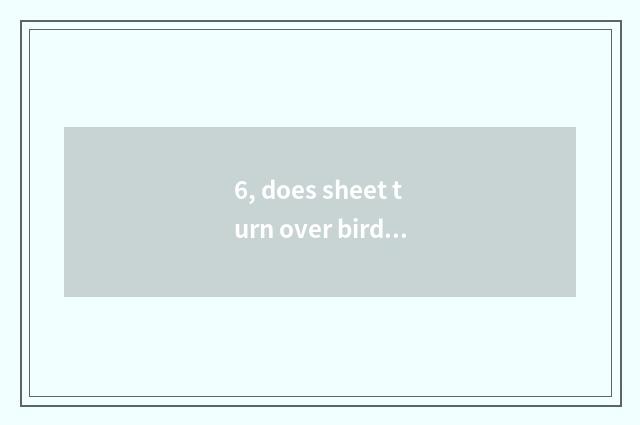 6, does sheet turn over bird beautiful can 7d2? How to feel high?