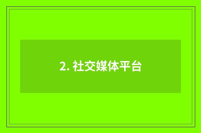 2. 社交媒体平台
