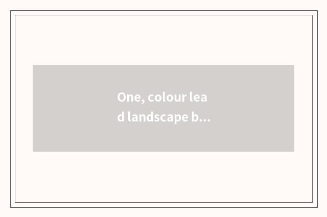 One, colour lead landscape brief strokes nature?