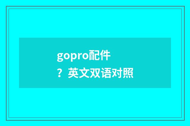 gopro配件？英文双语对照