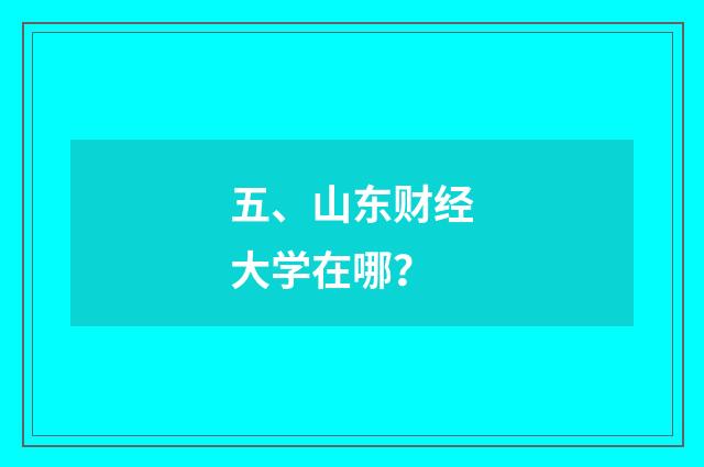 五、山东财经大学在哪？