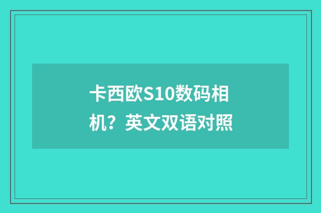 卡西欧S10数码相机？英文双语对照