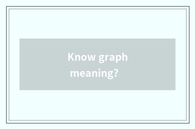 Know graph meaning?