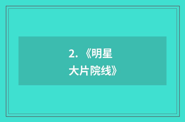 2. 《明星大片院线》