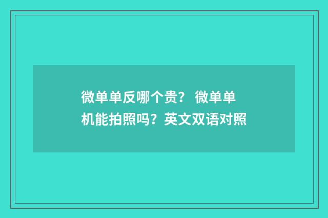 微单单反哪个贵? 微单单机能拍照吗?英文双语对照