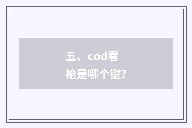 五、cod看枪是哪个键？