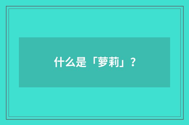 什么是「萝莉」？