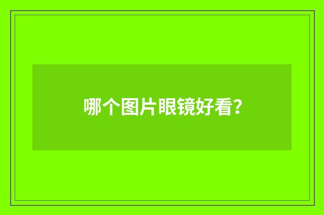 哪个图片眼镜好看?