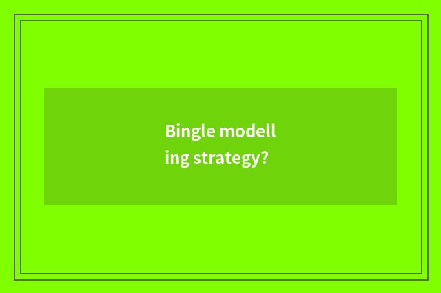 Bingle modelling strategy?